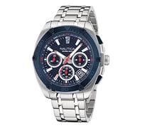 Nautica Men's NAPTCS304 Tin Can Bay Recycled (85%) Stainless Steel Bracelet & Blue Silicone Strap Watch, Blue & Silver/Blue/Blue, Modern