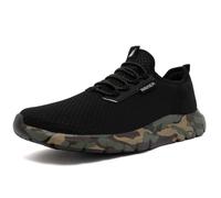 Nautica Men's Wide Width Sneakers, Lightweight Casual Walking Shoes with Lace-Up Comfort, Low Top Fashion Tennis Footwear for Everyday Wear, Black Camo-tarnix, 9 Wide