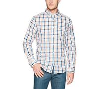 Nautica Men's Wrinkle Resistant Long Sleeve Button Front Shirt, Guava Punch, S