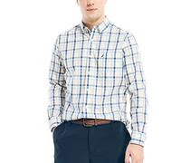 Nautica Men's Wrinkle Resistant Long Sleeve Button Front Shirt, Shoreline Yellow, S