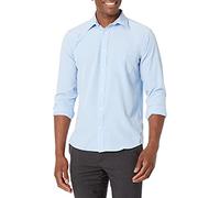 Nautica Men's School Uniform Long Sleeve Performance Oxford Button-Down Shirt, Ox Blue, Medium