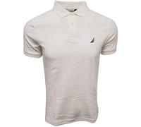 Nautica mensSlim Fit Short Sleeve Solid Soft Cotton Polo Shirt Short Sleeves Polo Shirt - White - Medium