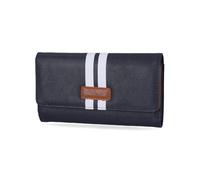 Nautica Money Manager RFID Slim and Small Wallet for Women - Credit Card Holder with Coin Purse and Zipper Wallet, Women's Clutch Organizer, Indigo Racing Stripe, One Size