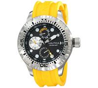 Nautica - N15107G - Men's Watch - Quartz - Analogue - Silicone Strap Yellow, Black/Yellow, Strap, Black/Yellow, Strap