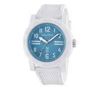 Nautica N83 Men's NAPATS302 Ayia Triada White Wheat PU Fiber Strap Watch, White/Light Blue/White