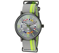 Nautica N83 Men's NAPWGS903 Wave Garden Gray/Green Fabric Slip-Thru Strap Watch