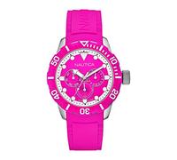 Nautica NSR 101 Women's Quartz Watch with Pink Dial Chronograph Display and Pink Resin Strap A13641G