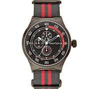 Nautica NST 17 Men's Quartz Watch with Black Dial Chronograph Display and Multi-Colour Nylon Strap A16575G