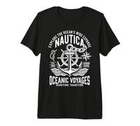 Nautica Oceanic Voyages Vintage Maritime Tradition Anchor Premium T-Shirt