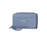 Nautica On The Double Zip Around Vegan Leather Womens RFID Clutch Wallet With Wristlet Strap, Marina, On the Double