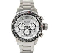 Nautica Men's NAPBFCF04 Pacific Beach 46mm Quartz Watch in Silver Nautica Silver One Size