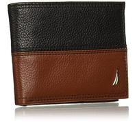 Nautica Pebble Two-Tone Leather Wallet, Cognac, Taglia unica