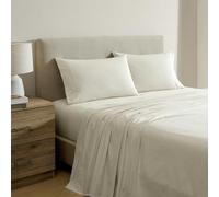 Nautica - Queen Bed Sheets, Lightweight Cotton Percale Bedding Set with Matching Pillowcases, Crisp & Cool, Oeko-Tex Certified (Bayview Solid Beige)