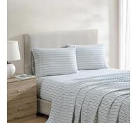 Nautica - Queen Bed Sheets, Lightweight Cotton Percale Bedding Set with Matching Pillowcases, Crisp & Cool, Oeko-Tex Certified (Coleridge Stripe Green)
