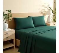 Nautica - Queen Bed Sheets, Lightweight Cotton Percale Bedding Set with Matching Pillowcases, Crisp & Cool, Oeko-Tex Certified (Bayview Solid Green)
