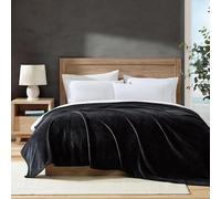Nautica- Queen Blanket, Ultra Soft Plush Fleece Reversible Bedding, Lightweight Home Decor for All Seasons (Solid Black, Queen)