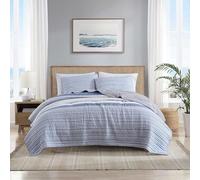 Nautica - Queen Quilt Set, Reversible Cotton Bedding with Matching Shams, Mediterranean Inspired Home Decor for All Seasons (Fairwater Blue, Queen)