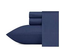 Nautica - Queen Sheet Set, Cotton Percale Bedding Set, Crisp & Cool, Lightweight & Breathable (Captains Navy, Queen)