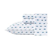 Nautica Queen Sheet Set - Cotton Percale Bedding, Crisp & Cool, Breathable (Cloyster Blue, 4pc)