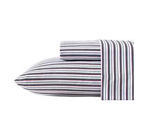 Nautica- Queen Sheet Set, Deep Pocket Fitted Sheet and Pillowcase Set, Casual Bedding Set (Aevery Stripe Navy, Queen)