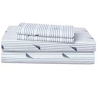 Nautica Bedding Set Audley Stripe Blue - Cotton Percale, Queen