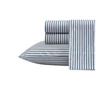 Nautica - Queen Sheets, Cotton Percale Preppy Bedding Set, Crisp & Cool, Lightweight & Breathable (Michael Plaid Grey, Queen)