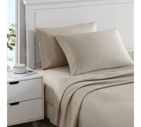 Nautica - Queen Sheets, Cotton Sateen Bedding, 400 Thread Count, Silky Smooth & Wrinkle Resistant (Regatta Beige, Queen)
