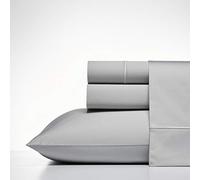 Nautica - Queen Sheets, Cotton Sateen Bedding, 400 Thread Count, Silky Smooth & Wrinkle Resistant (Regatta Grey, Queen)