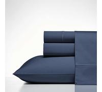 Nautica - Queen Sheets, Cotton Sateen Bedding, 400 Thread Count, Silky Smooth & Wrinkle Resistant (Regatta Navy, Queen)
