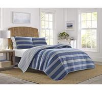 Nautica | Quilt Set-100, Reversible, All Season Bedding with Matching Sham, Pre-Washed for Added Softness, Cotton, Blue, Twin