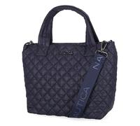 Nautica Quilted Women’s Satchel Tote Crossbody Shoulder Bag, Indigo, 12.5" L x 4.5" W x 8.5" H