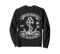 Nautica Regatta Set Sail for Victory Vintage Anchor Design Sweatshirt