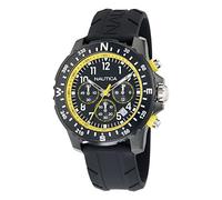 Nautica Riding SAIL Men's Black Silicone Strap Watch (Model: NAPRSS605)