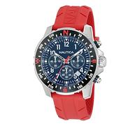 Nautica Riding SAIL Men's Red Silicone Strap Watch (Model: NAPRSS601)