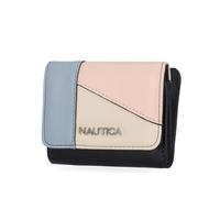 Nautica Rower’s End Small Wallet for Women, RFID Blocking Slim Credit Card Holder with Zipper Coin Pocket, Bifold Compact Womens Wallet with ID Window, Colorblock Indigo, Rower's End