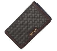 Nautica Seaside Slim RFID Wallet for Women - Credit Card Holder with Coin Purse, Women’s Clutch Small Organizer with ID Window, Espresso (Woven), One Size
