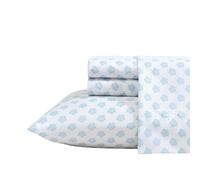 Nautica - Sheet Set, Breathable & Cooling Microfiber Bedding with Matching Pillowcases, Deep Pocket, Fully Elasticized (Coastal Coral Ocean Breeze Blue, Queen)
