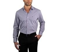 Nautica Slim Fit 100% Cotton Mens Dress Shirts Long Sleeve Wrinkle Resistant Formal Non Iron, Purple & Blue Check, XL