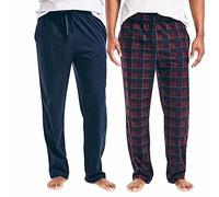 Nautica Soft Fleece Pajama Pants Set for Men - 2 Pack (Ship Wreck Burgundy, XX-Large), Burgundy