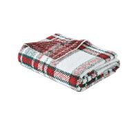 Nautica - Throw Blanket, Luxuriously Soft Chenille Knit Bedding, Plaid Home Decor, Oeko-Tex Certified (Emmet Plaid Red, 50 x 70)