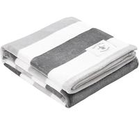 Nautica - Throw Blanket, Super Soft & Cozy Fleece Bedding, Dorm Room Essentials (Awning Stripe Grey, Throw)