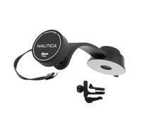 Nautica Turan QMAG Cord - Wireless Magnetic Car Charger 15W with Built-in Retractable USB-C Cable, Universal Fast Charging Phone Mount, Dashboard & Vent Mount for iPhone 17, Galaxy S25, Pixel 10
