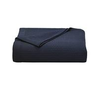 Nautica - Twin Blanket, Cotton Medium-Weight Bedding, Home Decor for All Seasons, Dorm Room Essentials (Baird Navy, Twin)