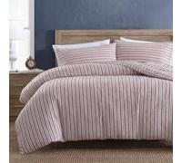Nautica- Twin Duvet Cover, Cotton Reversible Bedding with Button Closure, Casual Home Décor for All Seasons (Coleridge Stripe Red, Twin)