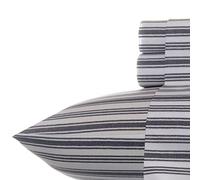 Nautica - Twin Sheets, Cotton Percale Bedding Set, Casual Home Decor, Dorm Room Essentials (Coleridge Stripe Charcoal, Twin)