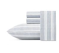 Nautica - Twin Sheets, Cotton Percale Bedding Set, Coastal Bedding Set (Beaux Stripe Navy, Twin)