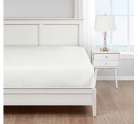 Nautica - Twin XL Fitted Sheet, Cotton Percale Bedding, Casual Home Decor, Dorm Room Essentials (Solid White, Twin XL)