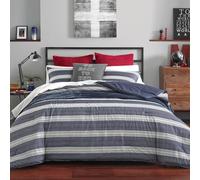 Nautica - USHSFN1107496 | Craver Collection | 100% Cotton Cozy & Soft, Durable & Breathable Striped Duvet Cover with Matching Sham, 2-Piece Bedding Set, Twin/Twin XL, Navy