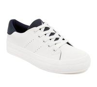 Nautica Women’s Lace-Up Fashion Sneakers - Low-Top Casual Walking & Tennis Shoes with Platform or Regular Heel, White Navy-kildate, 4.5 UK