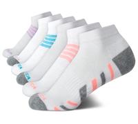 Nautica Women’s Socks - Athletic Cushion Quarter Cut Socks (6 Pack), White Stripe, 3.5-9 UK